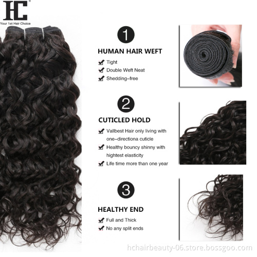 Water Wave Bundles With Closure Brazilian Hair Weave Bundles With Closure Remy Human Hair 3 Bundles With Frontal